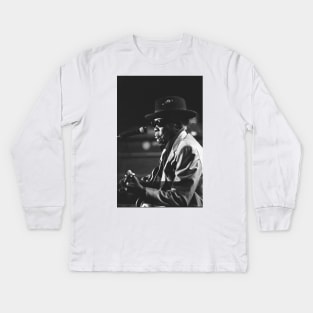 John Lee Hooker BW Photograph Kids Long Sleeve T-Shirt